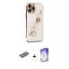 MARSİLYAN™- iPhone 13 Pro Max Kılıf Nova Işık Prime - Siyah Bilvis 5in1 3D Magic Cam Ekran Koruyucu + Mavi Renkli Kamera Lens Koruma Cam