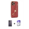 MARSİLYAN™- iPhone 13 Pro Max Kılıf Nova Işık Prime - Siyah Bilvis 5in1 3D Magic Cam Ekran Koruyucu + Neon Fosforlu Kamera Lens - BZ
