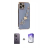 MARSİLYAN™- iPhone 13 Pro Max Kılıf Nova Işık Prime - Siyah Bilvis 5in1 3D Magic Cam Ekran Koruyucu + Neon Fosforlu Kamera Lens - BZ