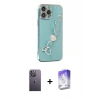 MARSİLYAN™- iPhone 13 Pro Max Kılıf Nova Işık Prime - Siyah Bilvis 5in1 3D Magic Cam Ekran Koruyucu + Neon Fosforlu Kamera Lens - BZ