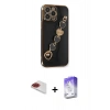 MARSİLYAN™- iPhone 13 Pro Max Kılıf Nova Işık Prime - Siyah Bilvis 5in1 3D Magic Cam Ekran Koruyucu + Pers Alüminyum Kamera Lens - KI