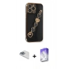MARSİLYAN™- iPhone 13 Pro Max Kılıf Nova Işık Prime - Siyah Bilvis 5in1 3D Magic Cam Ekran Koruyucu + Pers Alüminyum Kamera Lens - SABE
