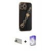 MARSİLYAN™- iPhone 13 Pro Max Kılıf Nova Işık Prime - Siyah Bilvis 5in1 3D Magic Cam Ekran Koruyucu + Rainbow Kamera Lens Koruma Cam - REGD