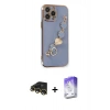 MARSİLYAN™- iPhone 13 Pro Max Kılıf Nova Işık Prime - Siyah Bilvis 5in1 3D Magic Cam Ekran Koruyucu + Raze Metal Kamera Lens - GD
