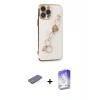 MARSİLYAN™- iPhone 13 Pro Max Kılıf Nova Işık Prime - Siyah Bilvis 5in1 3D Magic Cam Ekran Koruyucu + Renkli Kamera Lens Koruma Cam - PE