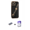 MARSİLYAN™- iPhone 13 Pro Max Kılıf Nova Işık Prime - Siyah Bilvis 5in1 3D Magic Cam Ekran Koruyucu + Renkli Kamera Lens Koruma Cam - SI