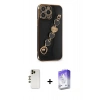 MARSİLYAN™- iPhone 13 Pro Max Kılıf Nova Işık Prime - Siyah Bilvis 5in1 3D Magic Cam Ekran Koruyucu + Shine Kamera Lens - GD