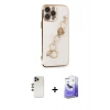 MARSİLYAN™- iPhone 13 Pro Max Kılıf Nova Işık Prime - Siyah Bilvis 5in1 5D Magic Hayalet Cam Ekran Koruyucu + Shine Kamera Lens - GD