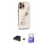 MARSİLYAN™- iPhone 13 Pro Max Kılıf Nova Işık Prime - Siyah Bilvis 5in1 5D Magic Hayalet Cam Ekran Koruyucu + Raze Metal Kamera Lens - GD