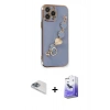 MARSİLYAN™- iPhone 13 Pro Max Kılıf Nova Işık Prime - Siyah Bilvis 5in1 5D Magic Hayalet Cam Ekran Koruyucu + Pers Alüminyum Kamera Lens - SABE