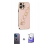 MARSİLYAN™- iPhone 13 Pro Max Kılıf Nova Işık Prime - Siyah Bilvis 5in1 5D Magic Hayalet Cam Ekran Koruyucu + Neon Fosforlu Kamera Lens - MI