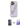 MARSİLYAN™- iPhone 13 Pro Max Kılıf Nova Işık Prime - Siyah Bilvis 5in1 5D Magic Hayalet Cam Ekran Koruyucu + Neon Fosforlu Kamera Lens - MI