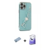 MARSİLYAN™- iPhone 13 Pro Max Kılıf Nova Işık Prime - Siyah Bilvis 5in1 5D Magic Hayalet Cam Ekran Koruyucu + Mavi Shine Kamera Lens Koruma Cam