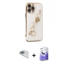MARSİLYAN™- iPhone 13 Pro Max Kılıf Nova Işık Prime - Siyah Bilvis 5in1 5D Magic Hayalet Cam Ekran Koruyucu + Pers Alüminyum Kamera Lens - SABE