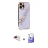 MARSİLYAN™- iPhone 13 Pro Max Kılıf Nova Işık Prime - Siyah Bilvis 5in1 5D Magic Hayalet Cam Ekran Koruyucu + Kırmızı Pers Alüminyum Kamera Lens