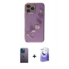 MARSİLYAN™- iPhone 13 Pro Max Kılıf Nova Işık Prime - Siyah Bilvis 5in1 5D Magic Hayalet Cam Ekran Koruyucu + Neon Fosforlu Kamera Lens - MI
