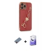 MARSİLYAN™- iPhone 13 Pro Max Kılıf Nova Işık Prime - Siyah Bilvis 5in1 5D Magic Hayalet Cam Ekran Koruyucu + Metal Kamera Lens Koruma Cam - KI