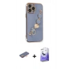 MARSİLYAN™- iPhone 13 Pro Max Kılıf Nova Işık Prime - Siyah Bilvis 5in1 5D Magic Hayalet Cam Ekran Koruyucu + Renkli Kamera Lens Koruma Cam - TU