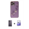 MARSİLYAN™- iPhone 13 Pro Max Kılıf Nova Işık Prime - Siyah Bilvis 5in1 5D Magic Hayalet Cam Ekran Koruyucu + Neon Fosforlu Kamera Lens - BZ