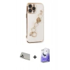 MARSİLYAN™- iPhone 13 Pro Max Kılıf Nova Işık Prime - Siyah Bilvis 5in1 5D Magic Hayalet Cam Ekran Koruyucu + Rainbow Kamera Lens Koruma Cam - BZ