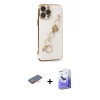MARSİLYAN™- iPhone 13 Pro Max Kılıf Nova Işık Prime - Siyah Bilvis 5in1 5D Magic Hayalet Cam Ekran Koruyucu + Renkli Kamera Lens Koruma Cam - TU