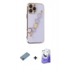 MARSİLYAN™- iPhone 13 Pro Max Kılıf Nova Işık Prime - Siyah Bilvis 5in1 5D Magic Hayalet Cam Ekran Koruyucu + Shine Kamera Lens Koruma Cam - GI