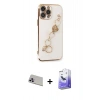 MARSİLYAN™- iPhone 13 Pro Max Kılıf Nova Işık Prime - Siyah Bilvis 5in1 5D Magic Hayalet Cam Ekran Koruyucu + Rainbow Kamera Lens Koruma Cam - MR