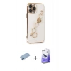 MARSİLYAN™- iPhone 13 Pro Max Kılıf Nova Işık Prime - Siyah Bilvis 5in1 5D Magic Hayalet Cam Ekran Koruyucu + Mavi Shine Kamera Lens Koruma Cam