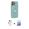 MARSİLYAN™- iPhone 13 Pro Max Kılıf Nova Işık Prime - Siyah Bilvis 5in1 5D Magic Hayalet Cam Ekran Koruyucu + Shine Kamera Lens - GD