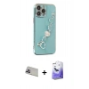 MARSİLYAN™- iPhone 13 Pro Max Kılıf Nova Işık Prime - Siyah Bilvis 5in1 5D Magic Hayalet Cam Ekran Koruyucu + Rainbow Kamera Lens Koruma Cam - MR