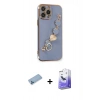 MARSİLYAN™- iPhone 13 Pro Max Kılıf Nova Işık Prime - Siyah Bilvis 5in1 5D Magic Hayalet Cam Ekran Koruyucu + Mavi Shine Kamera Lens Koruma Cam