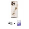 MARSİLYAN™- iPhone 13 Pro Max Kılıf Nova Işık Prime - Siyah Bilvis 5in1 5D Magic Hayalet Cam Ekran Koruyucu + Rainbow Kamera Lens Koruma Cam - MI