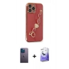 MARSİLYAN™- iPhone 13 Pro Max Kılıf Nova Işık Prime - Siyah Bilvis 5in1 5D Magic Hayalet Cam Ekran Koruyucu + Neon Fosforlu Kamera Lens - MI