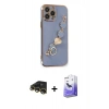 MARSİLYAN™- iPhone 13 Pro Max Kılıf Nova Işık Prime - Siyah Bilvis 5in1 5D Magic Hayalet Cam Ekran Koruyucu + Raze Metal Kamera Lens - GD
