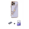 MARSİLYAN™- iPhone 13 Pro Max Kılıf Nova Işık Prime - Siyah Bilvis 5in1 5D Magic Hayalet Cam Ekran Koruyucu + Sarı Renkli Kamera Lens Koruma Cam