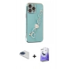 MARSİLYAN™- iPhone 13 Pro Max Kılıf Nova Işık Prime - Siyah Bilvis 5in1 5D Magic Hayalet Cam Ekran Koruyucu + Pers Alüminyum Kamera Lens - LT