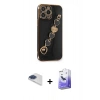 MARSİLYAN™- iPhone 13 Pro Max Kılıf Nova Işık Prime - Siyah Bilvis 5in1 5D Magic Hayalet Cam Ekran Koruyucu + Pers Alüminyum Kamera Lens - LT