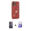 MARSİLYAN™- iPhone 13 Pro Max Kılıf Nova Işık Prime - Siyah Bilvis 5in1 5D Magic Hayalet Cam Ekran Koruyucu + Neon Fosforlu Kamera Lens - BZ
