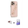 MARSİLYAN™- iPhone 13 Pro Max Kılıf Nova Işık Prime - Siyah Bilvis 5in1 5D Magic Hayalet Cam Ekran Koruyucu + Kırmızı Pers Alüminyum Kamera Lens