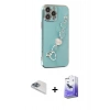 MARSİLYAN™- iPhone 13 Pro Max Kılıf Nova Işık Prime - Siyah Bilvis 5in1 5D Magic Hayalet Cam Ekran Koruyucu + Pers Alüminyum Kamera Lens - SABE