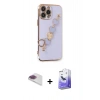 MARSİLYAN™- iPhone 13 Pro Max Kılıf Nova Işık Prime - Siyah Bilvis 5in1 5D Magic Hayalet Cam Ekran Koruyucu + Gökkuşağı Pers Alüminyum Kamera Lens