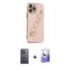 MARSİLYAN™- iPhone 13 Pro Max Kılıf Nova Işık Prime - Siyah Bilvis 5in1 5D Magic Hayalet Cam Ekran Koruyucu + Neon Fosforlu Kamera Lens - BZ