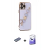 MARSİLYAN™- iPhone 13 Pro Max Kılıf Nova Işık Prime - Siyah Bilvis 5in1 5D Magic Hayalet Cam Ekran Koruyucu + Renkli Kamera Lens Koruma Cam - YL