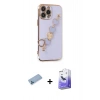 MARSİLYAN™- iPhone 13 Pro Max Kılıf Nova Işık Prime - Siyah Bilvis 5in1 5D Magic Hayalet Cam Ekran Koruyucu + Mavi Shine Kamera Lens Koruma Cam