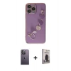 MARSİLYAN™- iPhone 13 Pro Max Kılıf Nova Işık Prime - Siyah Bilvis Hayalet Cam Ekran Koruyucu + Neon Fosforlu Kamera Lens - BZ