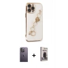 MARSİLYAN™- iPhone 13 Pro Max Kılıf Nova Işık Prime - Siyah Bilvis Hayalet Cam Ekran Koruyucu + Neon Fosforlu Kamera Lens - BZ