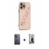 MARSİLYAN™- iPhone 13 Pro Max Kılıf Nova Işık Prime - Siyah Bilvis Hayalet Cam Ekran Koruyucu + Neon Fosforlu Kamera Lens - BZ