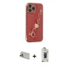 MARSİLYAN™- iPhone 13 Pro Max Kılıf Nova Işık Prime - Siyah Bilvis Hayalet Cam Ekran Koruyucu + Beyaz Rainbow Kamera Lens Koruma Cam