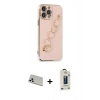 MARSİLYAN™- iPhone 13 Pro Max Kılıf Nova Işık Prime - Siyah Bilvis Hayalet Cam Ekran Koruyucu + Beyaz Rainbow Kamera Lens Koruma Cam