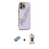 MARSİLYAN™- iPhone 13 Pro Max Kılıf Nova Işık Prime - Siyah Bilvis Hayalet Cam Ekran Koruyucu + Shine Kamera Lens Koruma Cam - GI